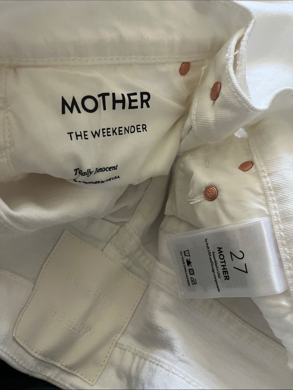 NEW Mother The Weekender Flare in Totally Innocent Denim Jeans Size 27 - Picture 5 of 11
